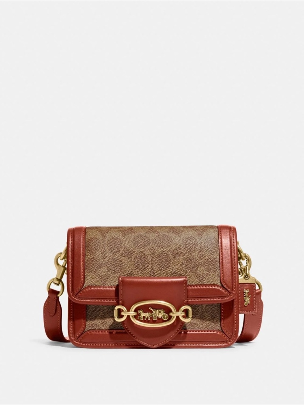 NWT Coach Hero Crossbody Signature Canvas Tan Rust B4/NQ4 C8469
